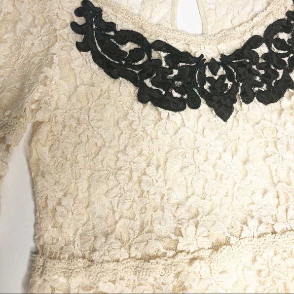 Rare Free People Lace Top in Cream size small - Picture 4 of 7